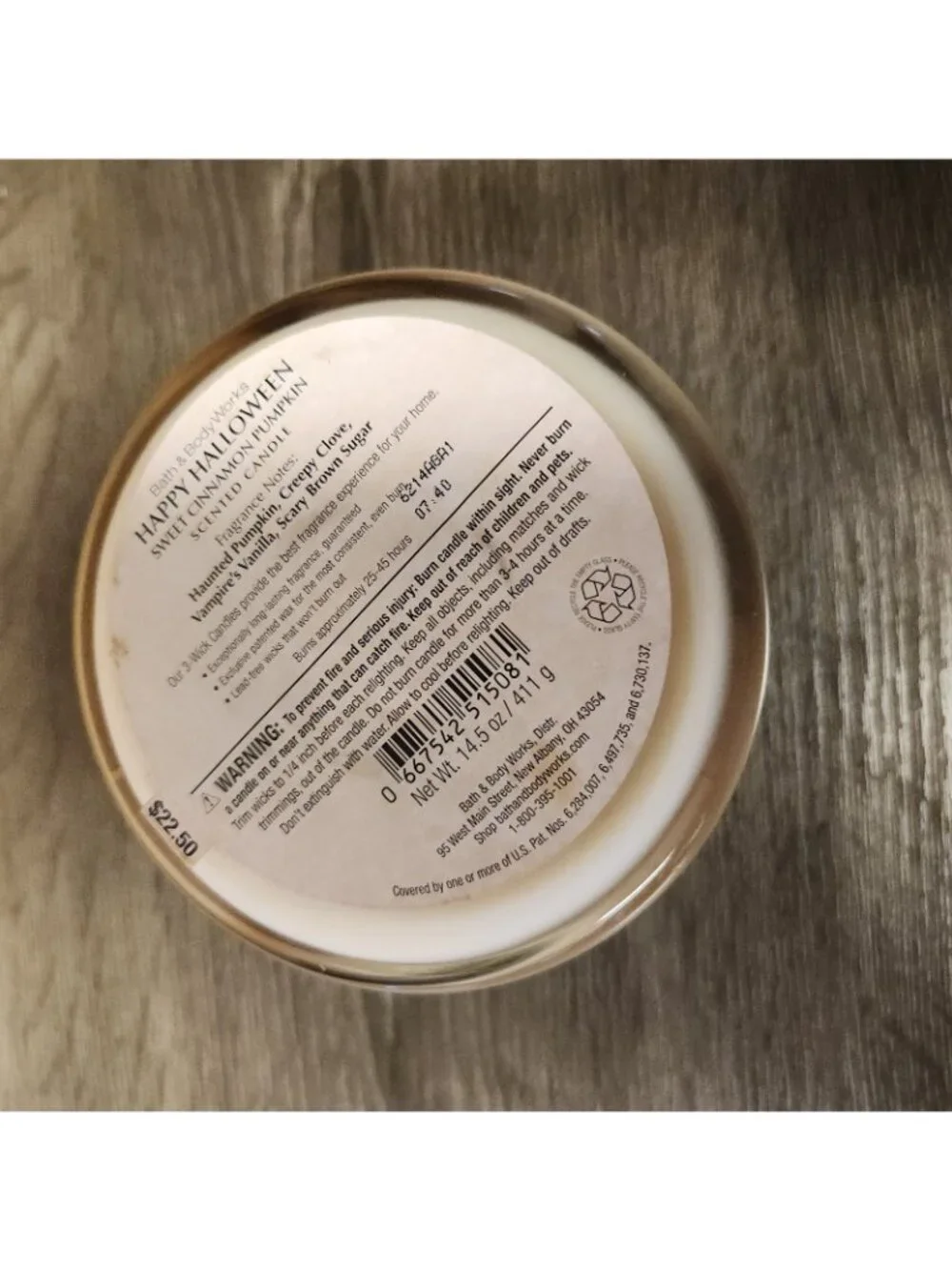 Bath & Body Works 2016 Happy Halloween Sweet Cinnamon Pumpkin 3 Wick Candle RARE - Picture 10 of 10